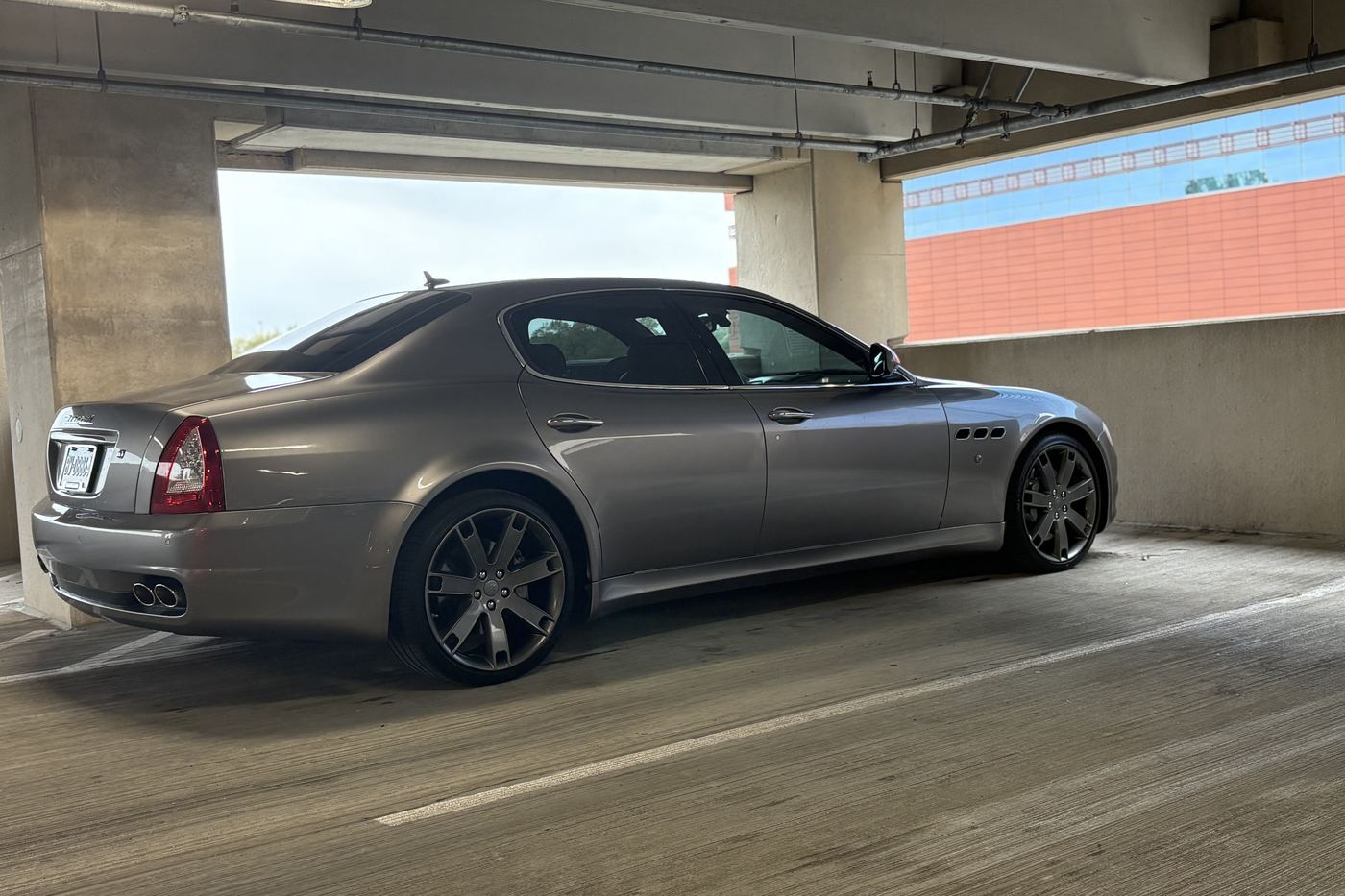 A Maserati Quattroporte after repair and refinishing